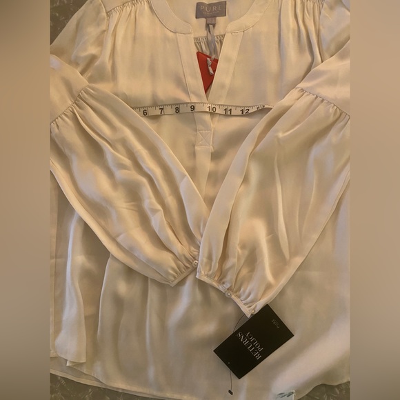 NWT Pure Collection Ivory  100% Silk blouse Size 4 - Picture 7 of 9
